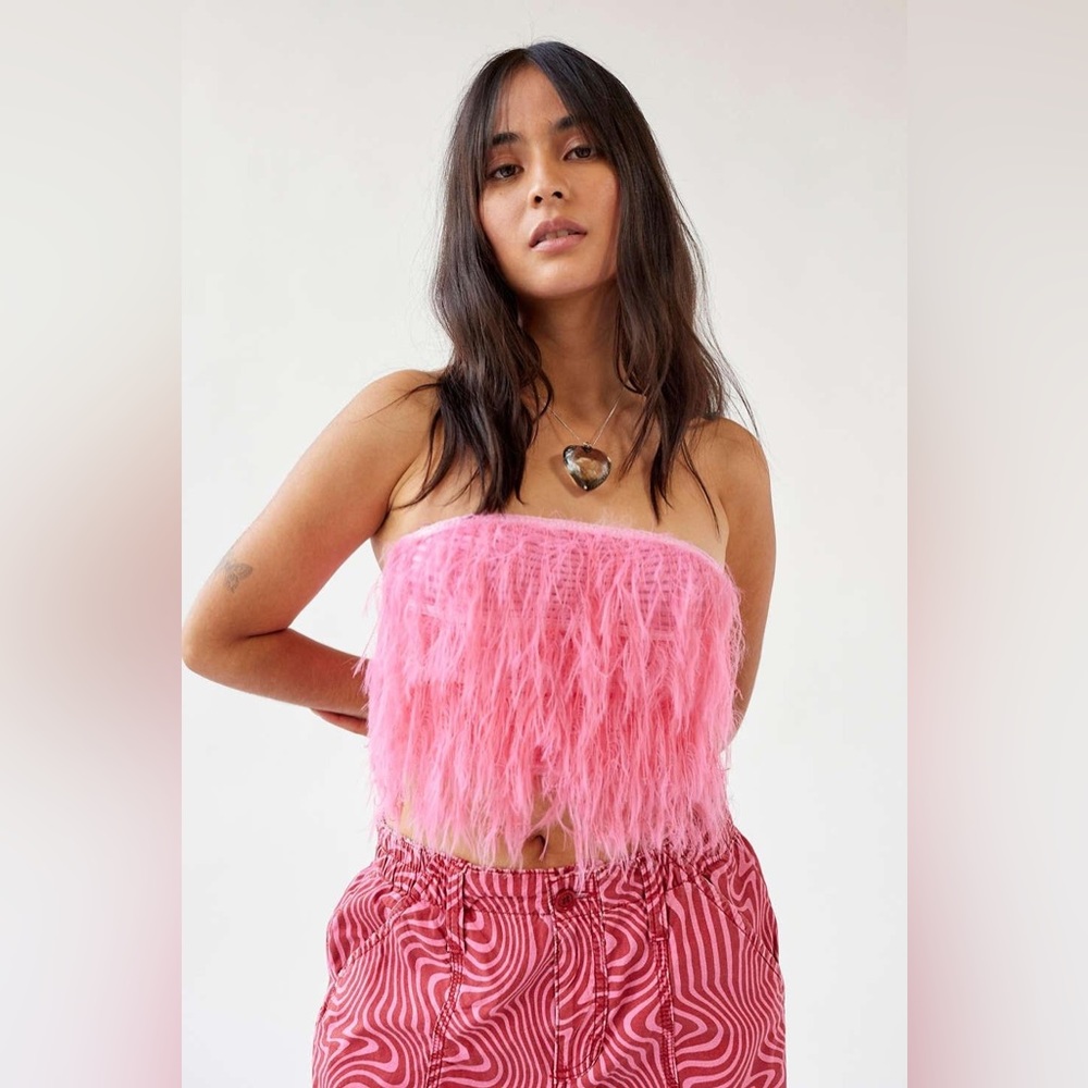 Urban Outfitters Cassie Fluffy Tube Top
